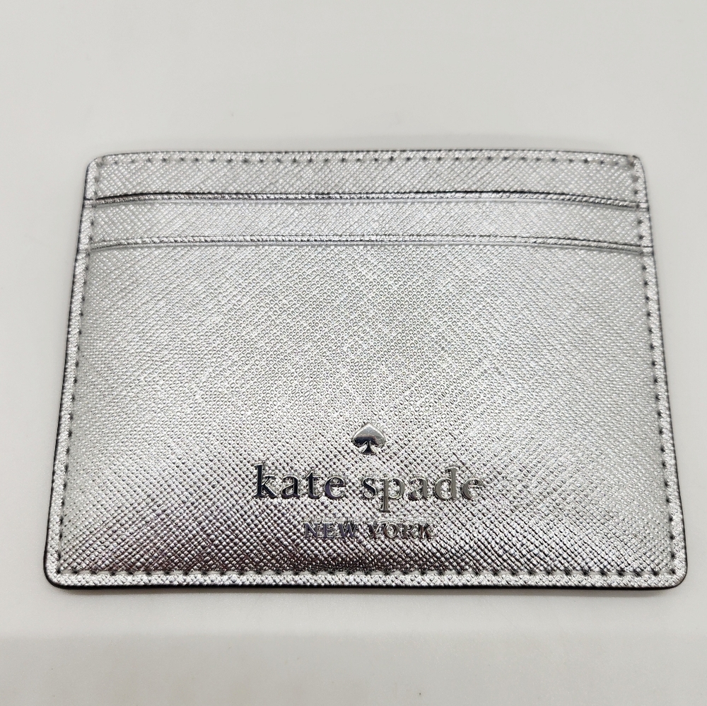 kate spade Staci Silver Small Slim Card Holder